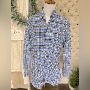 Ralph Lauren vintage blue plaid button down size SP